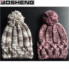 Women Crochet Knit Winter Hat, Fashion Hant with POM